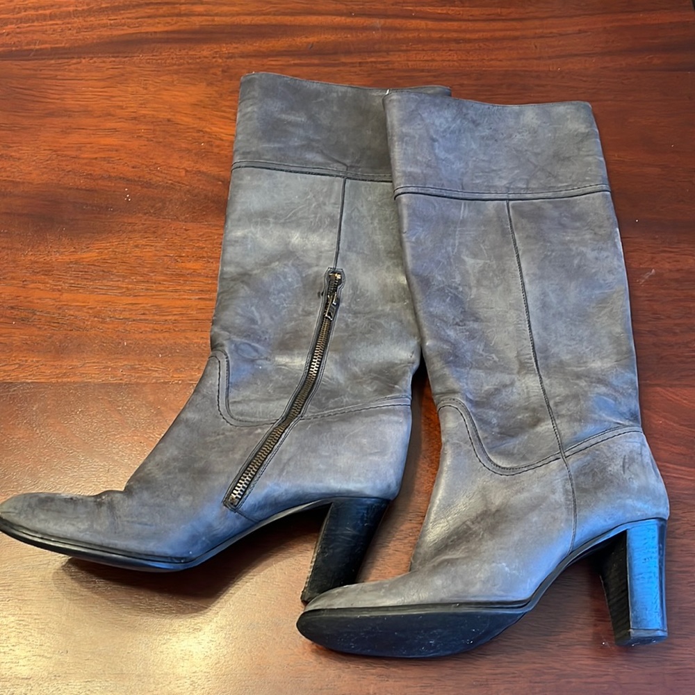 Jcrew black leather boots